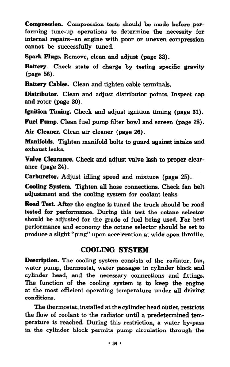 1954 Chevrolet Trucks Operators Manual Page 73